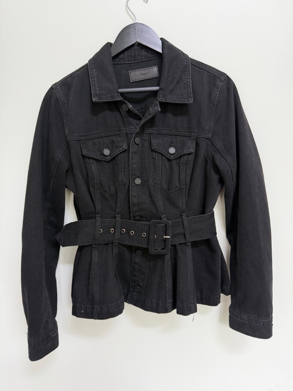 Blank NYC Black Belted Denim Jacket